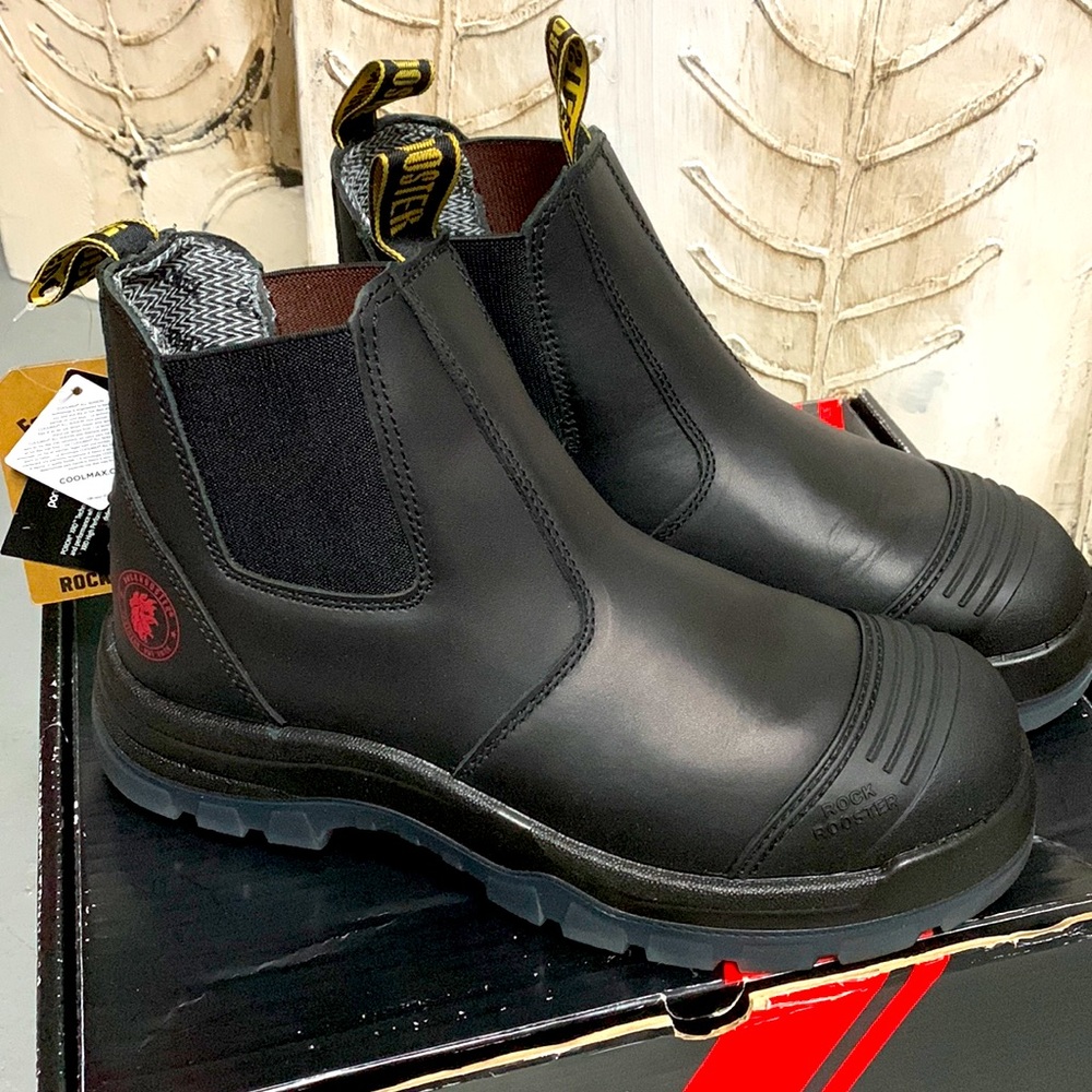 Rockrooster 6” steel toe Chelsea work boots men size 10 NWT